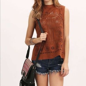 Brown sleeveless  highneck tank top